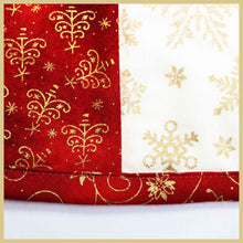Load image into Gallery viewer, Crimson &amp; Gold Splendour Handcrafted Tree Skirt
