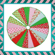Load image into Gallery viewer, Candy Cane Whirl Handcrafted Tree Skirt